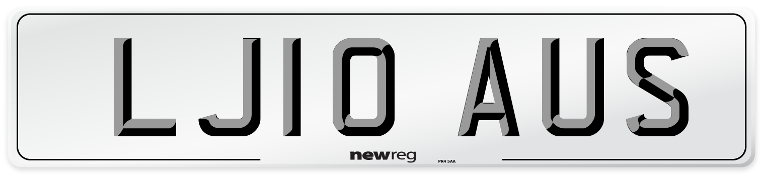 LJ10 AUS Number Plate from New Reg